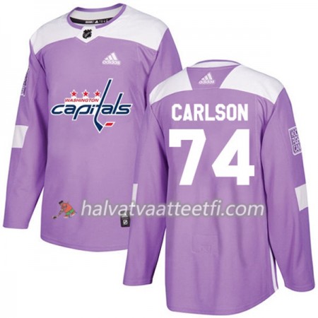 Miesten NHL Washington Capitals Pelipaita John Carlson 74 Adidas 2017-2018 Violetti Fights Cancer Practice Authentic